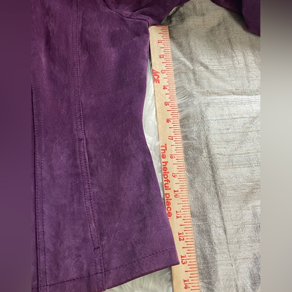 Coldwater Creek Rich Purple Leather Suede Jacket - Picture 9 of 11